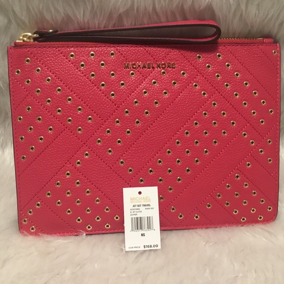 Michael Kors Jet Travel Wristlet Red NWT - Picture 7 of 7